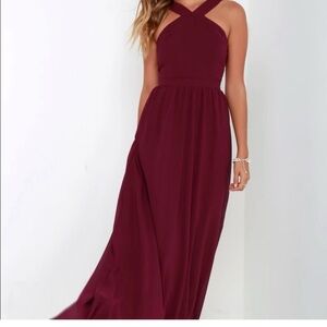 Lulu's Deep Burgundy Bridesmaid Dress